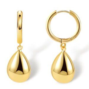 Gold-Plated 925 Stamped Teardrop Earrings